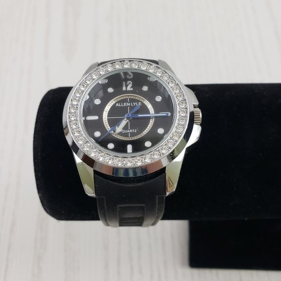 Allen Lyle Accessories - Allen Lyle Black Silicone Round Face Watch Crystal